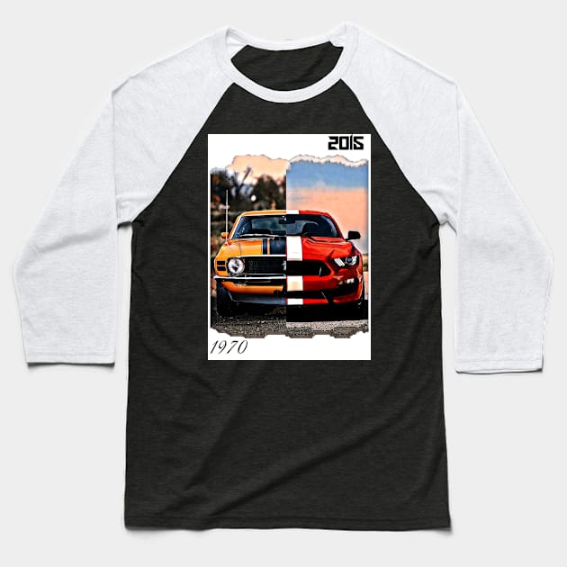 Evolution Ford Mustang Baseball T-Shirt by d1a2n3i4l5